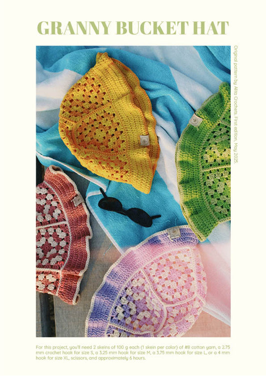 Pattern Granny Bucket Hat - English